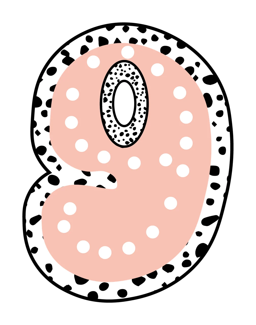 Dalmatian Dots Font Race Doodle Character 26 racing checkered flag