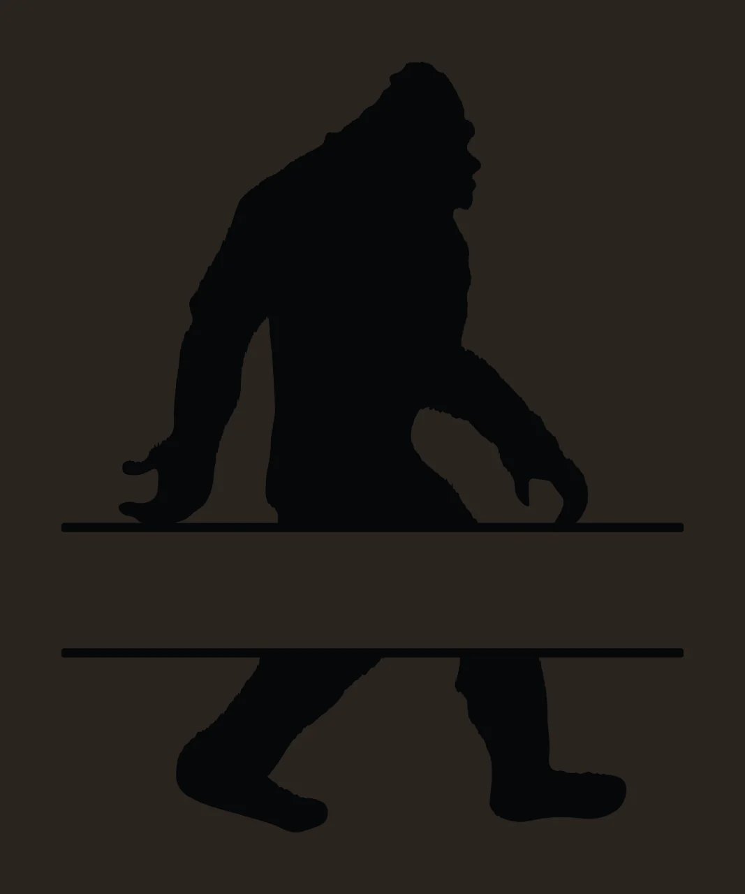 Bigfoot Standing With Frame And Creature In Black contrast preview thumbnail