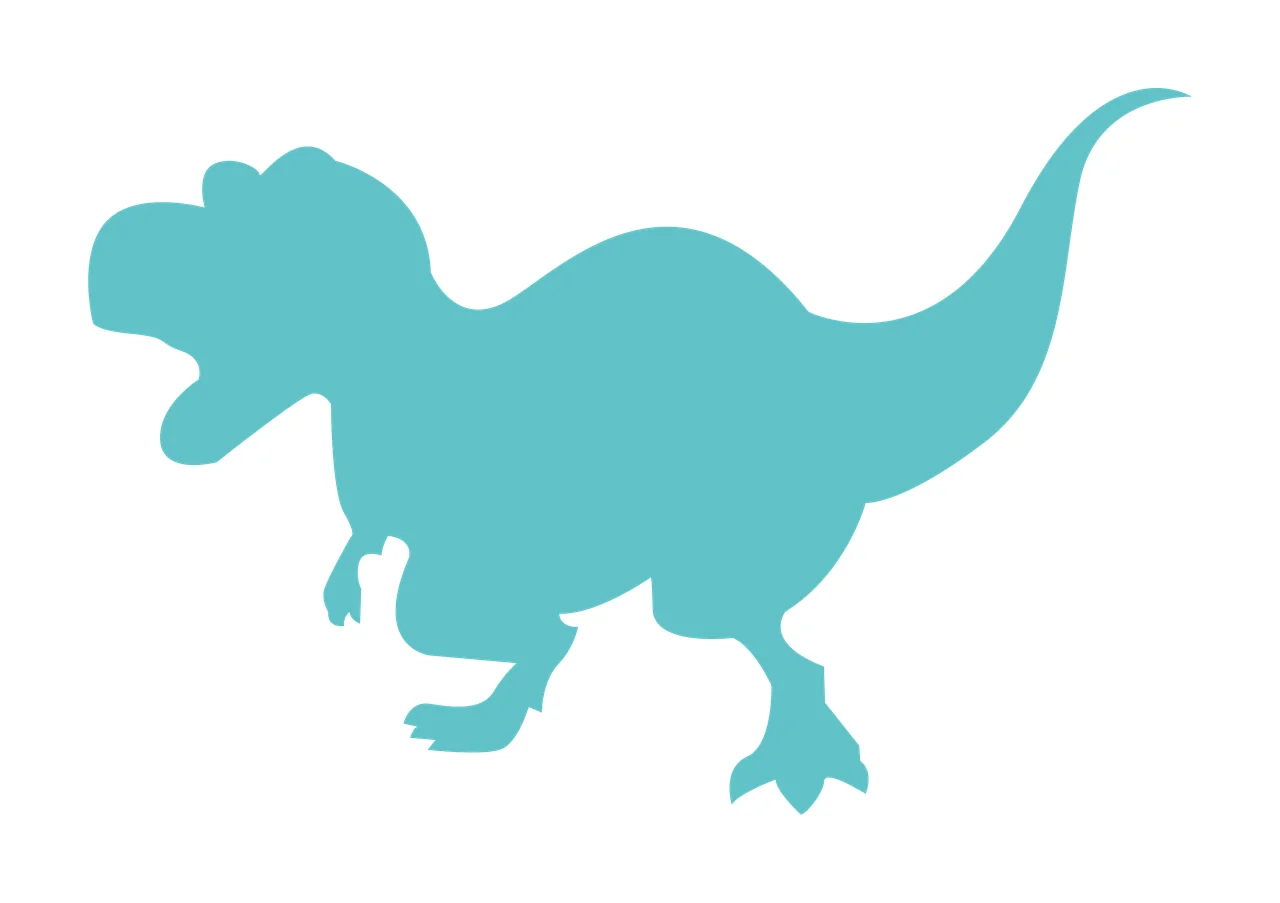Dinosaur Black Silhouette Of A Standing With Open roaring white