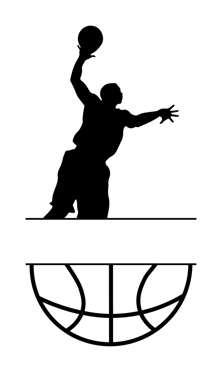 Ball Basketball Player Silhouette Reaching For Above Split frame
