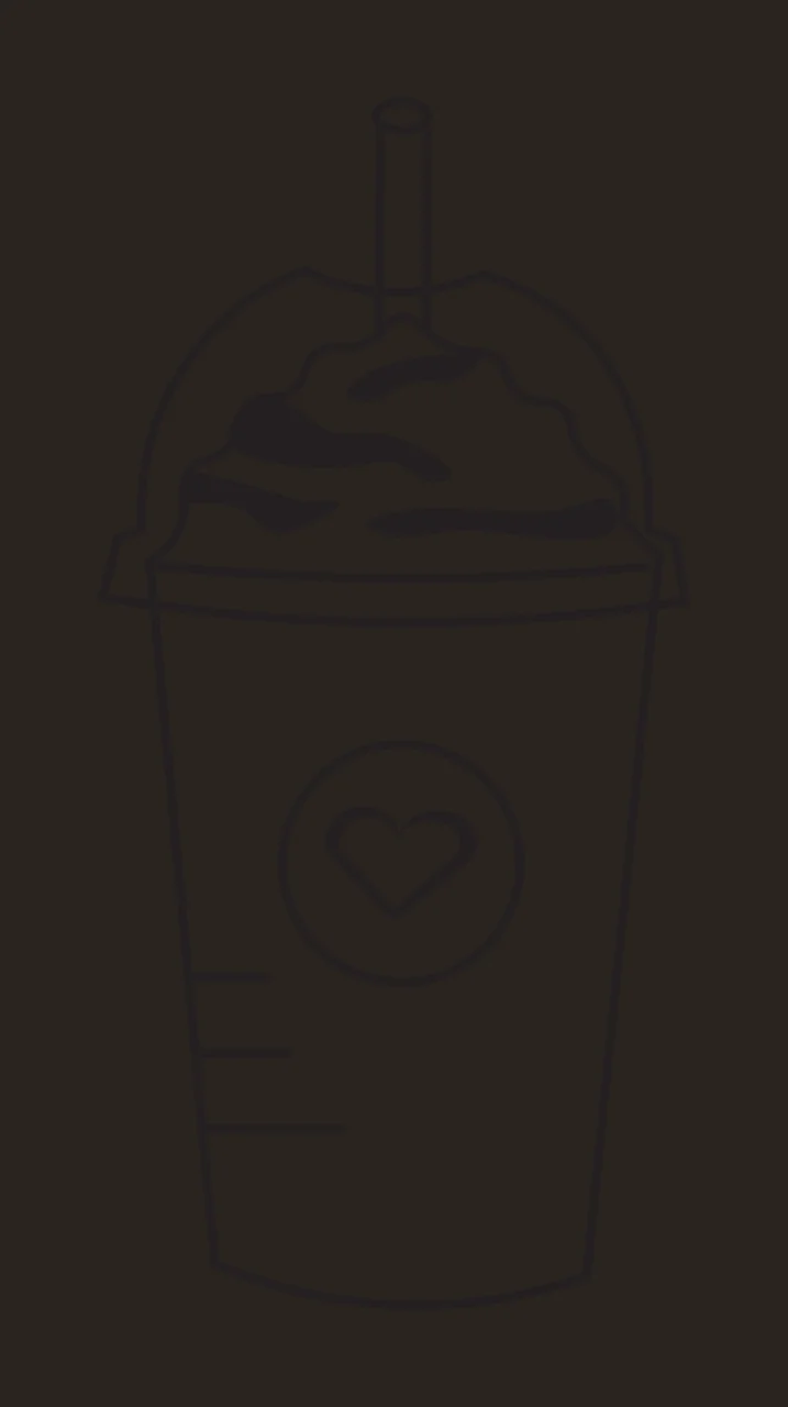 Line-art coffee cup with heart logo Illustration with plastic cup, dome lid, straw and whipped cream in black and white contrast preview thumbnail
