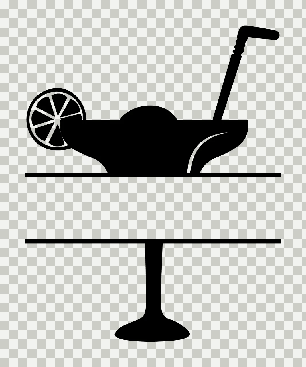 Cocktail Glass Held With Straw And Fruit Slice transparency and detail preview thumbnail