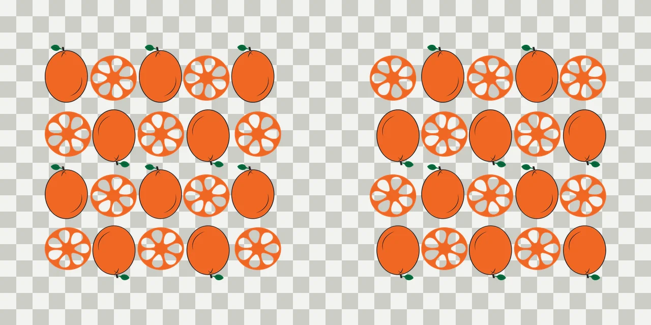 Can Glass Wrap Symmetrical Fruit Grid Of Oranges arranged orange transparency and detail preview thumbnail