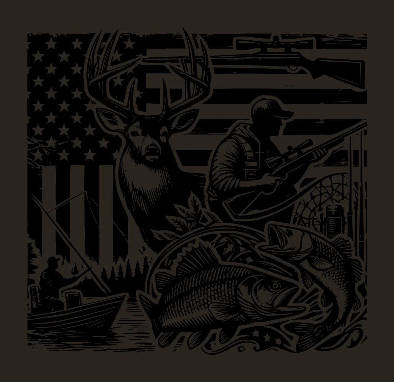 Hunting Fishing Patriotic And Graphic outdoor recreation deer contrast preview thumbnail
