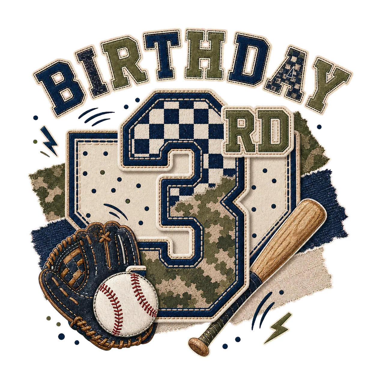 Star Camo Baseball Birthday age 03