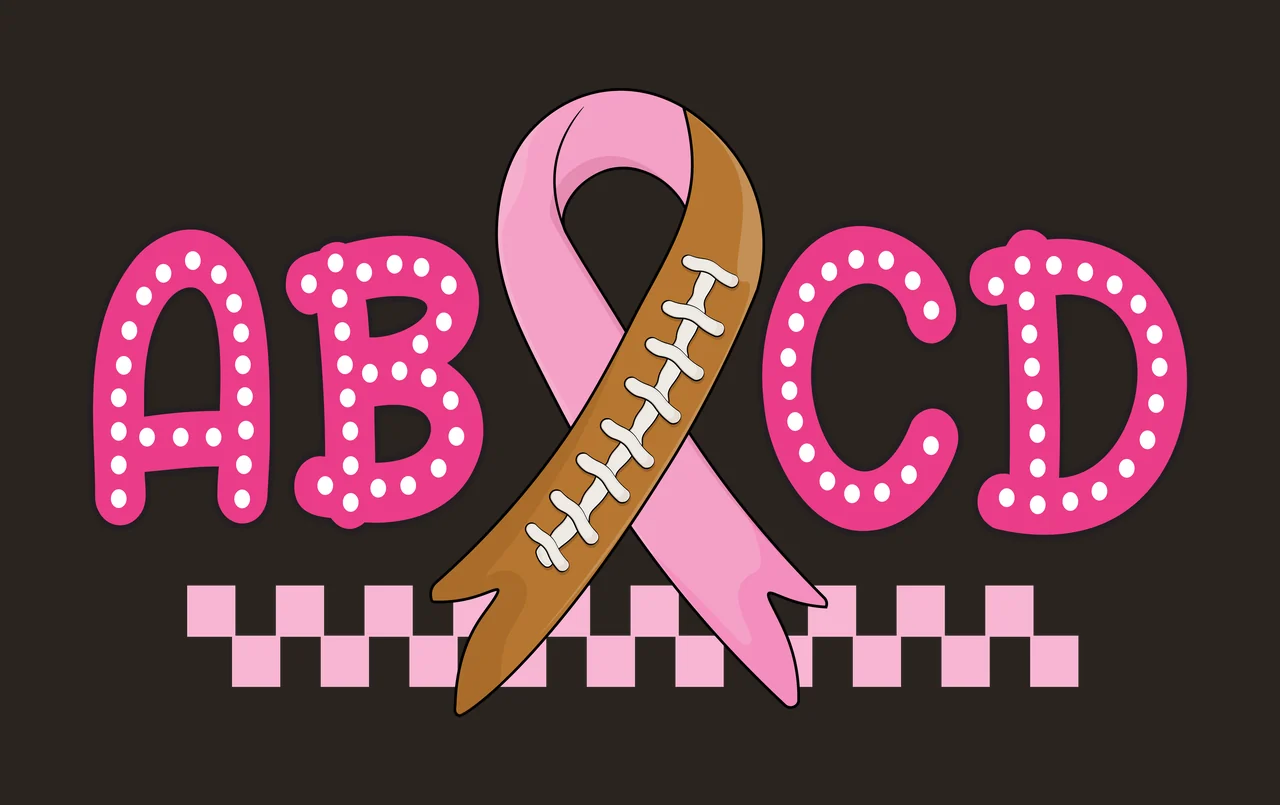 Abcd Black Awareness Ribbon With Letters And Checkered pattern contrast preview thumbnail