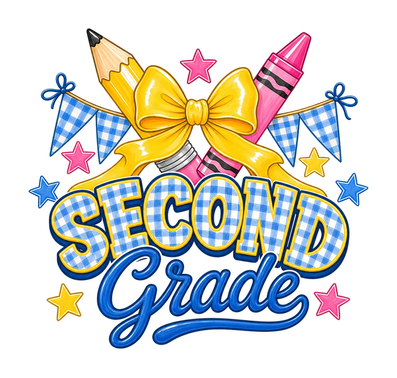 Coquette Back To School Pencil Bow Grade Variation B