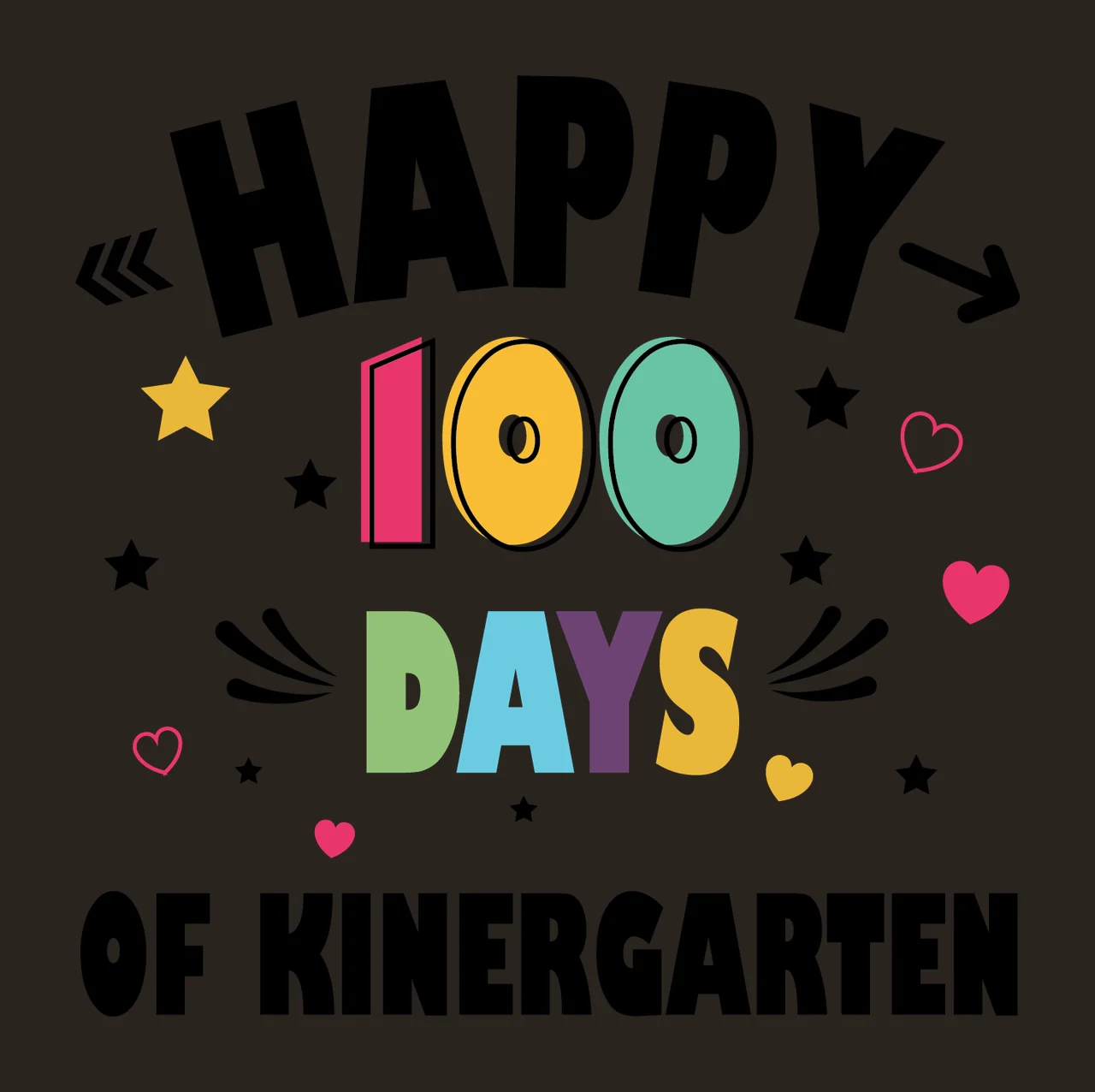 Can Glass Wrap Happy 100 Days Of Kinergarten contrast preview thumbnail