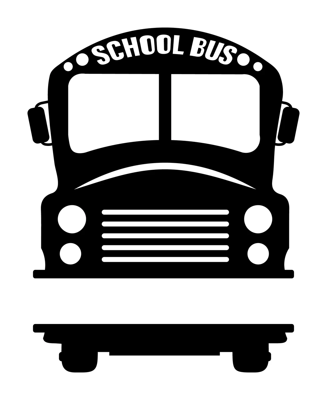 Bus With Headlights And Grille In White