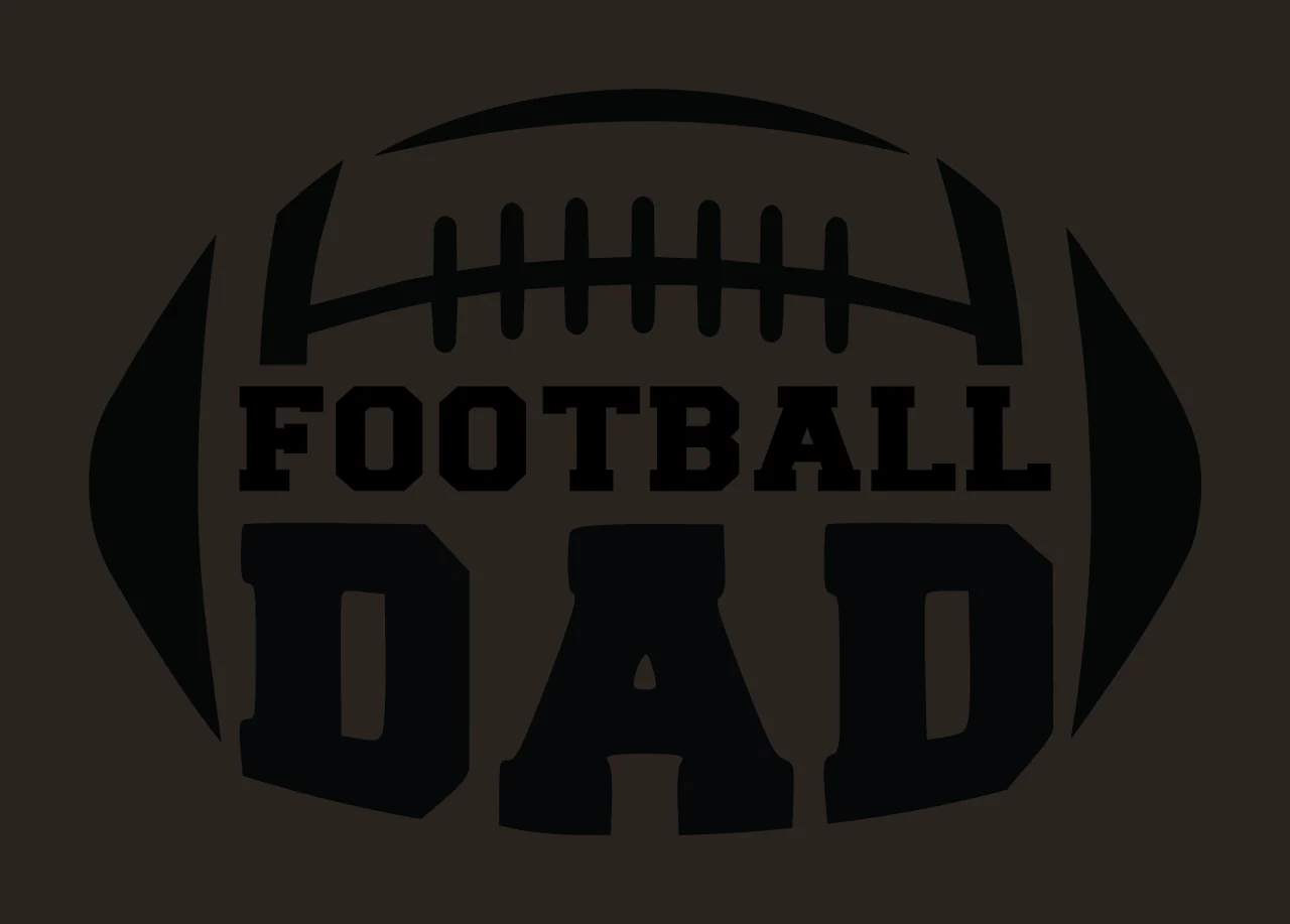 Football Dad Text With Ball Graphic black white plain sports contrast preview thumbnail