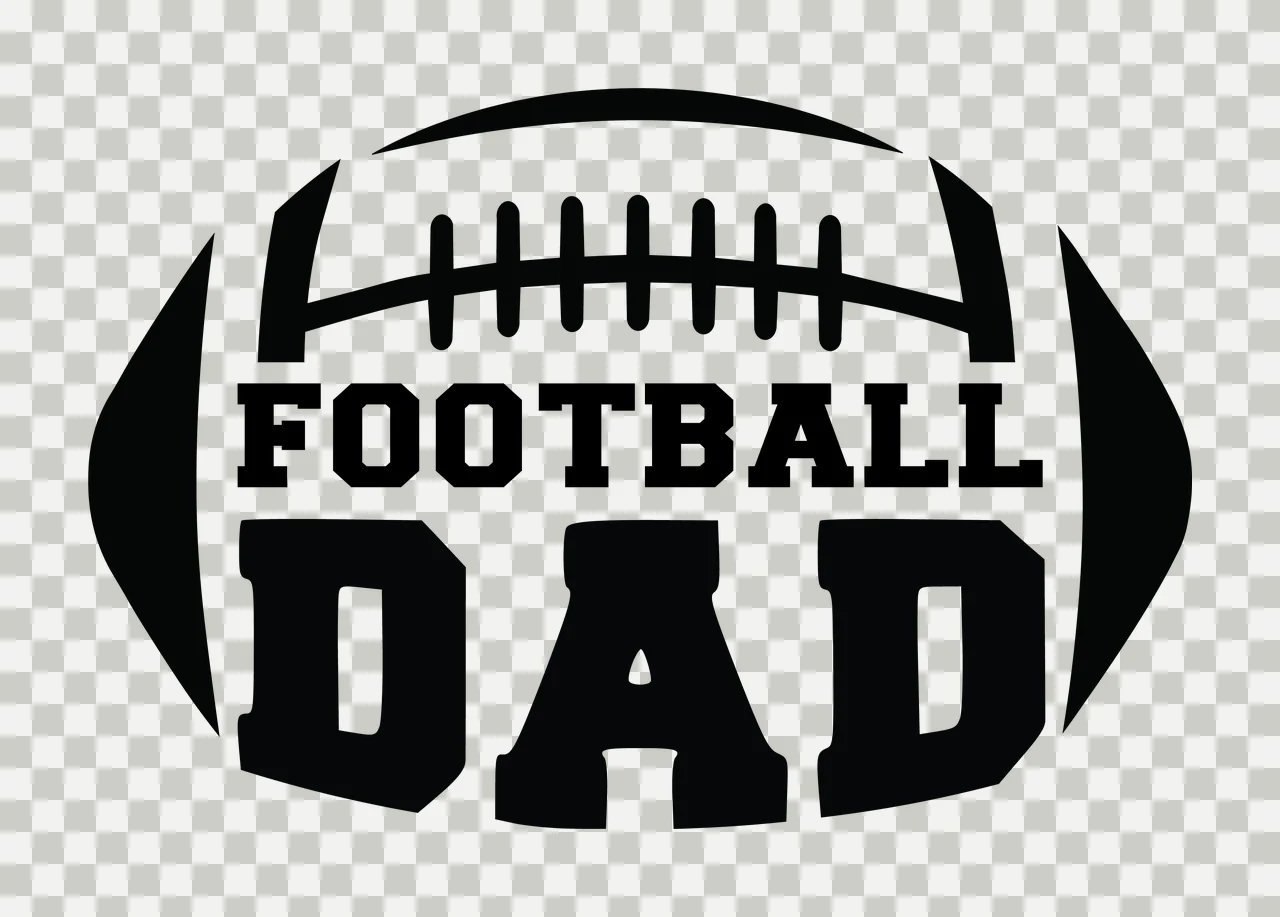 Football Dad Text With Ball Graphic black white plain sports transparency and detail preview thumbnail