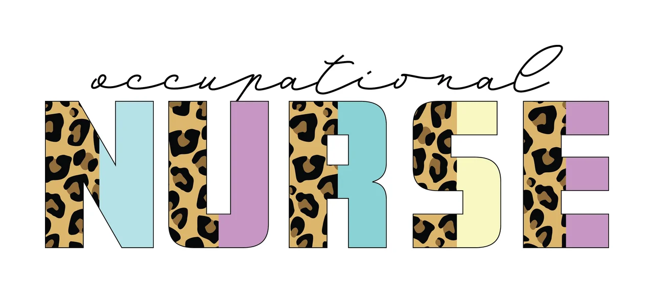 Occupational Nurse Text With Pattern typography letters leopard print