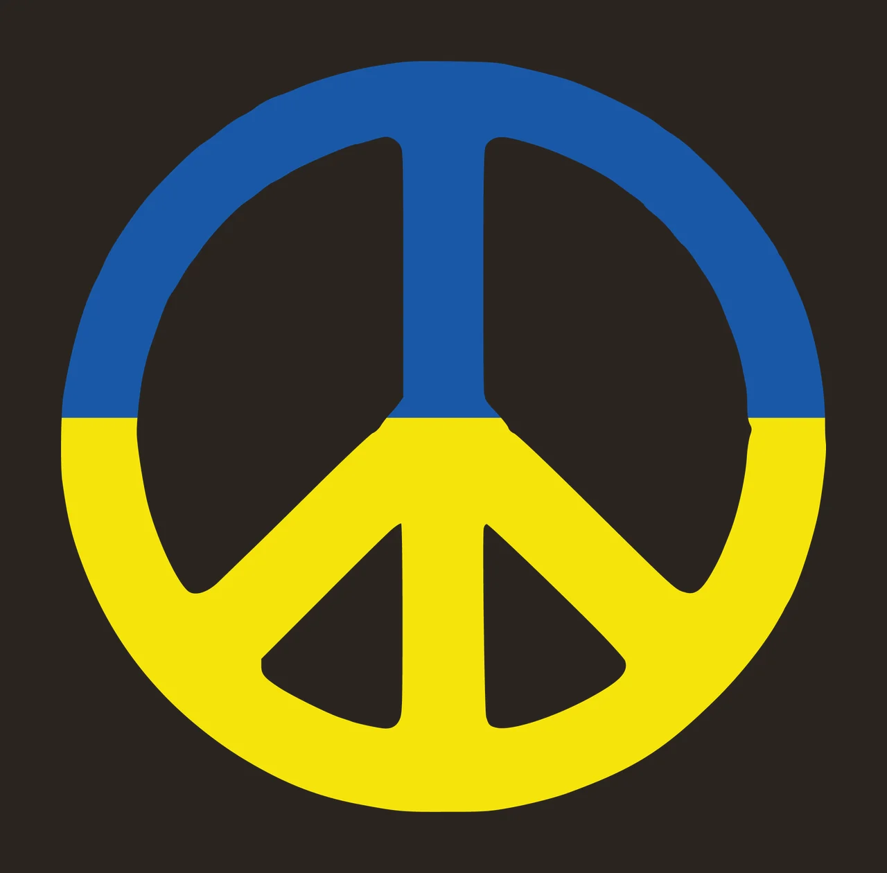Circular Peace Sign Symbol In Bold Black Silhouette circle contrast preview thumbnail