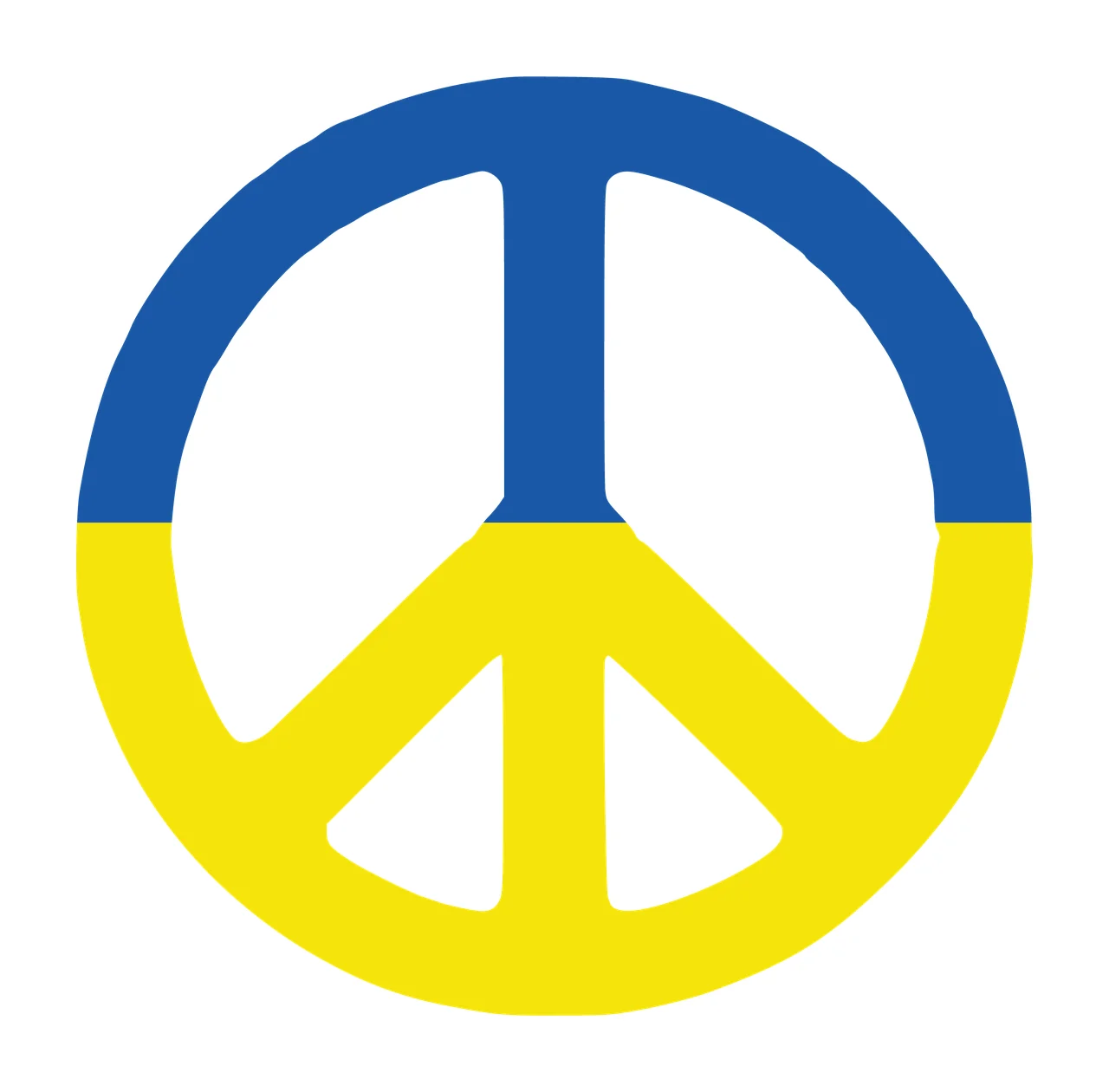 Circular Peace Sign Symbol In Bold Black Silhouette circle
