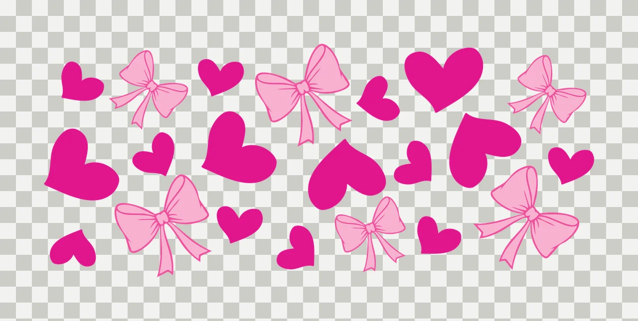 Bow Can Glass Wrap Black Heart And Ribbon hearts stationary transparency and detail preview thumbnail