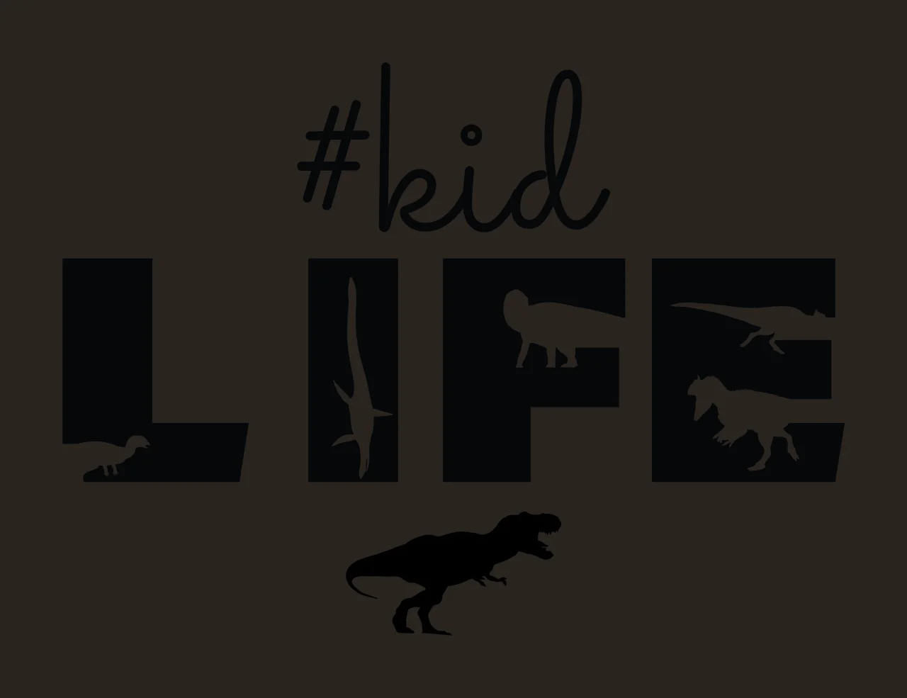 Kid Life Dinosaur Text With Dinosaurs contrast preview thumbnail