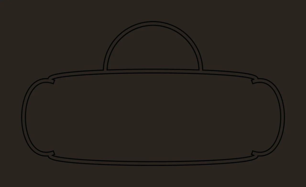Simple Line Art Outline Of A Rounded Decorative badge handle contrast preview thumbnail
