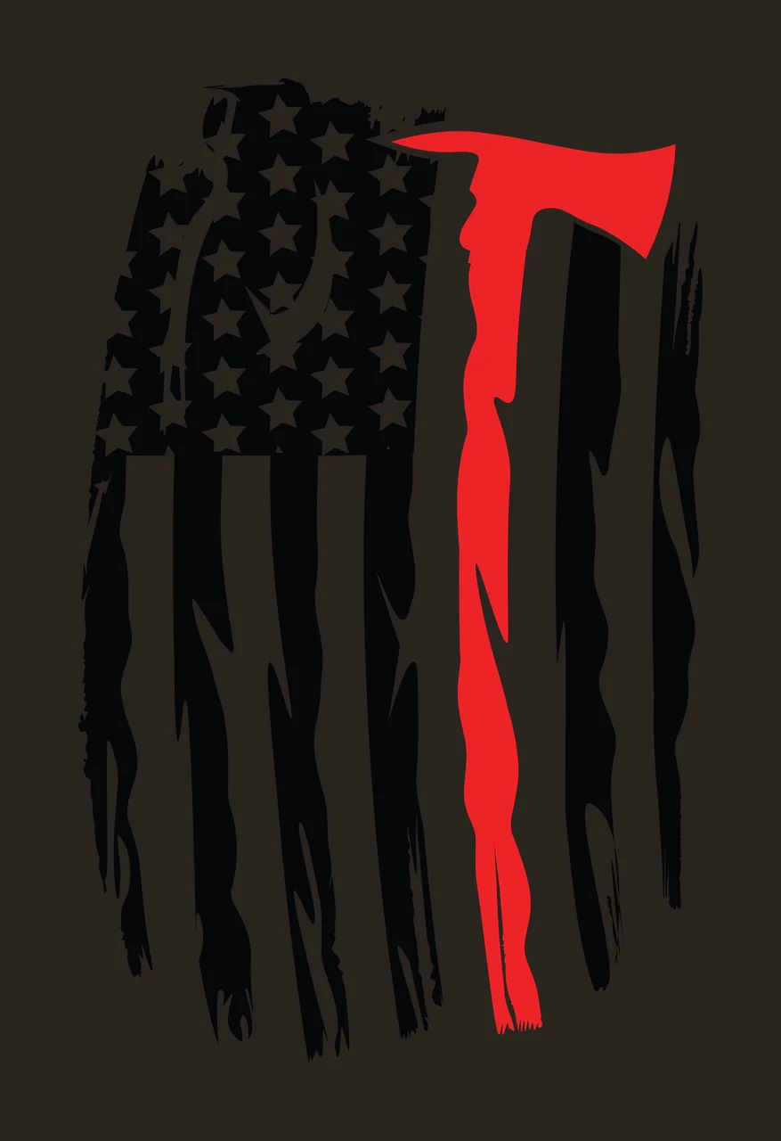 Flag A Vertical Distressed Striped With Hatchet Silhouette stars contrast preview thumbnail