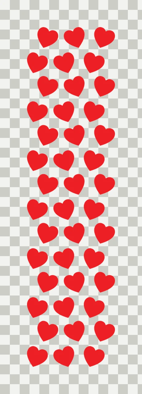 Red heart pattern Illustration with red hearts, heart shapes and white background transparency and detail preview thumbnail