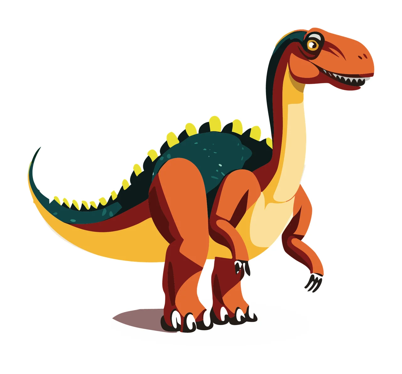 Dinosaur Standing On Round Base Silhouette black white prehistoric