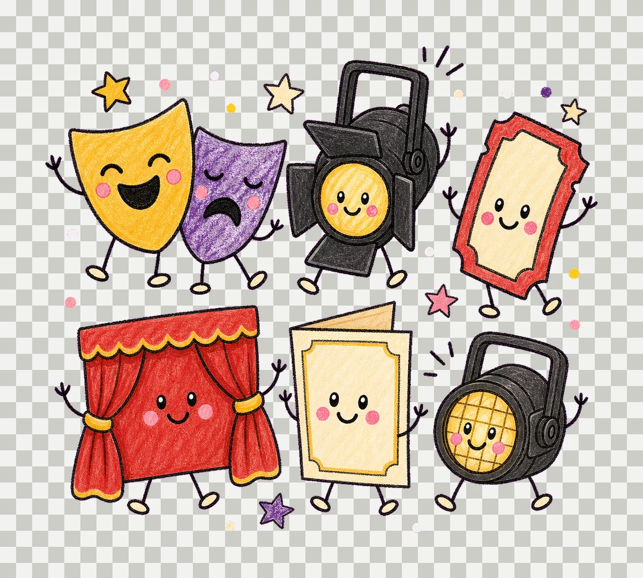 theater 04 cozy crayon sublimation instant shirt design transparency and detail preview thumbnail