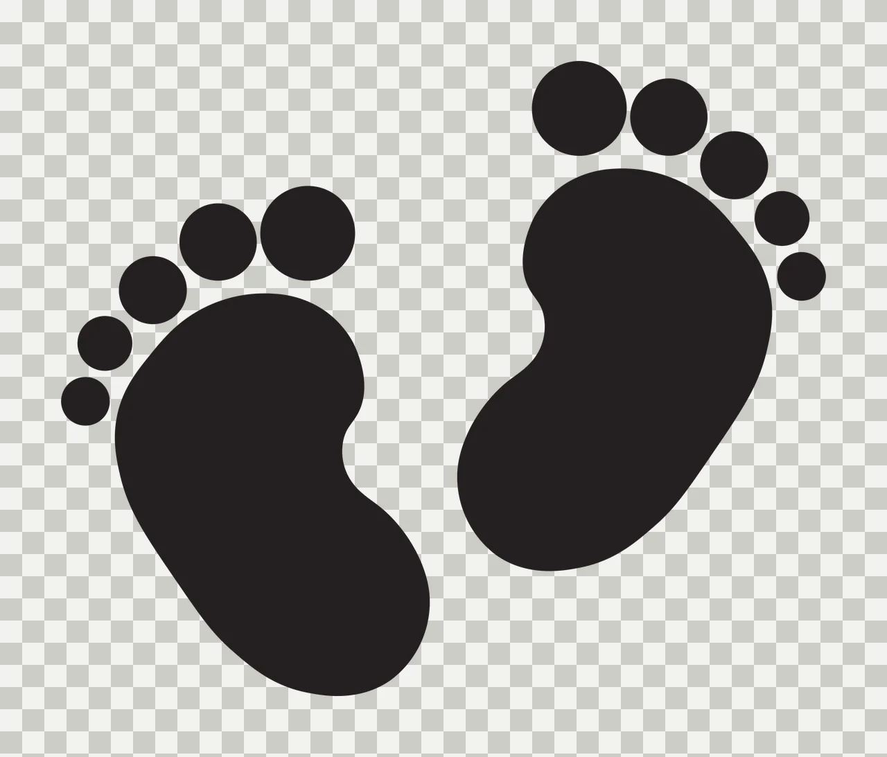 Keychain Pair Of Black Footprint Silhouettes footprints positioned transparency and detail preview thumbnail