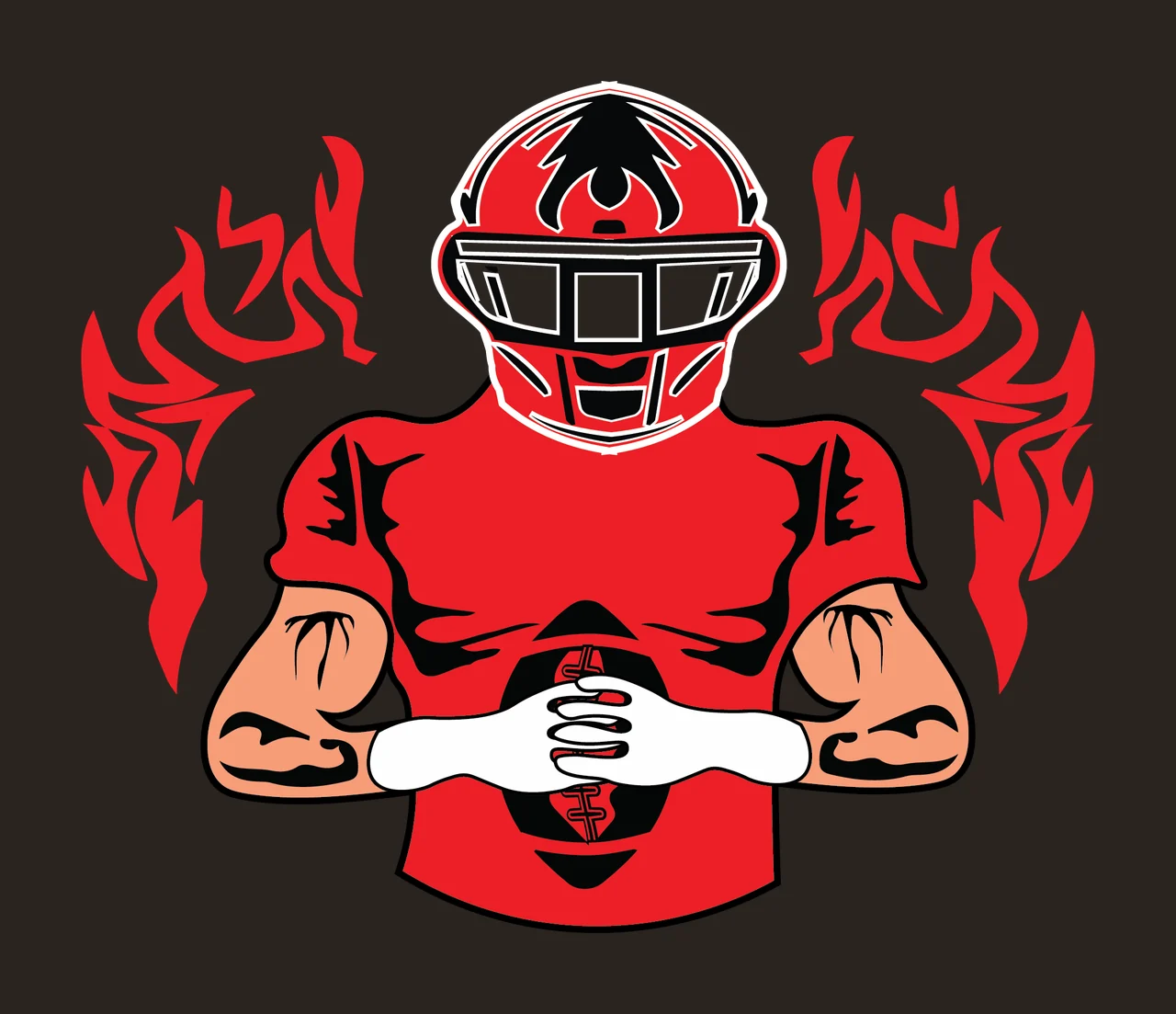 Helmeted Figure With Flames helmet black white plain Variation contrast preview thumbnail