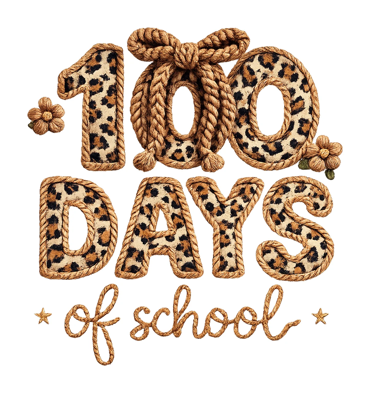100 Days of School Leopard Yarn Design Western School