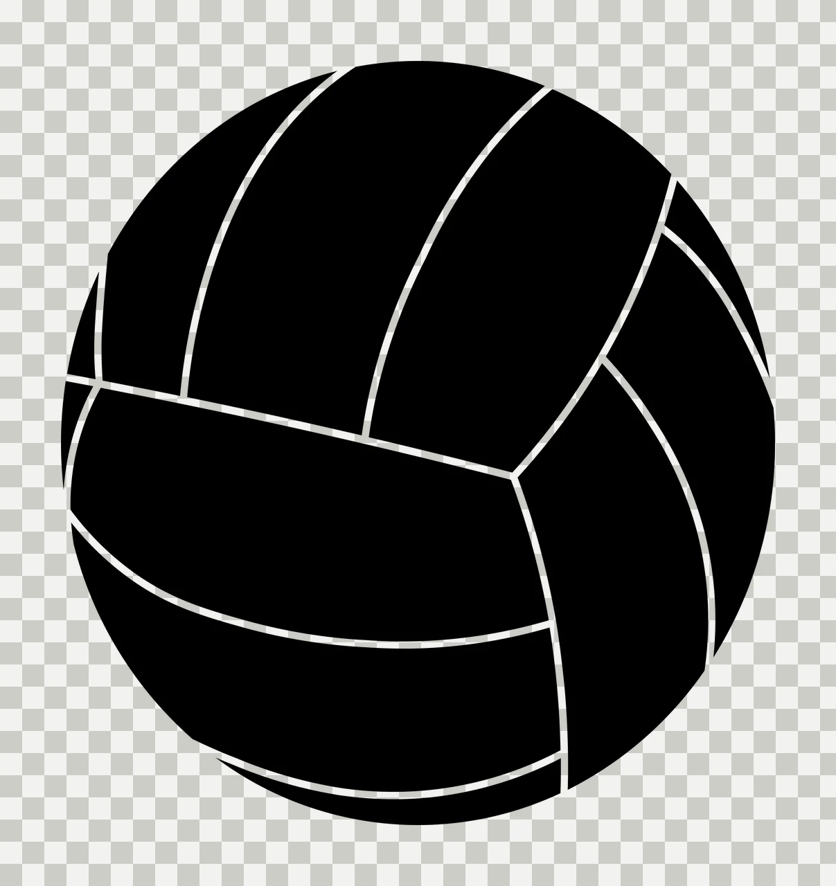 Keychain Volleyball Black And White Ball seams graphic icon transparency and detail preview thumbnail
