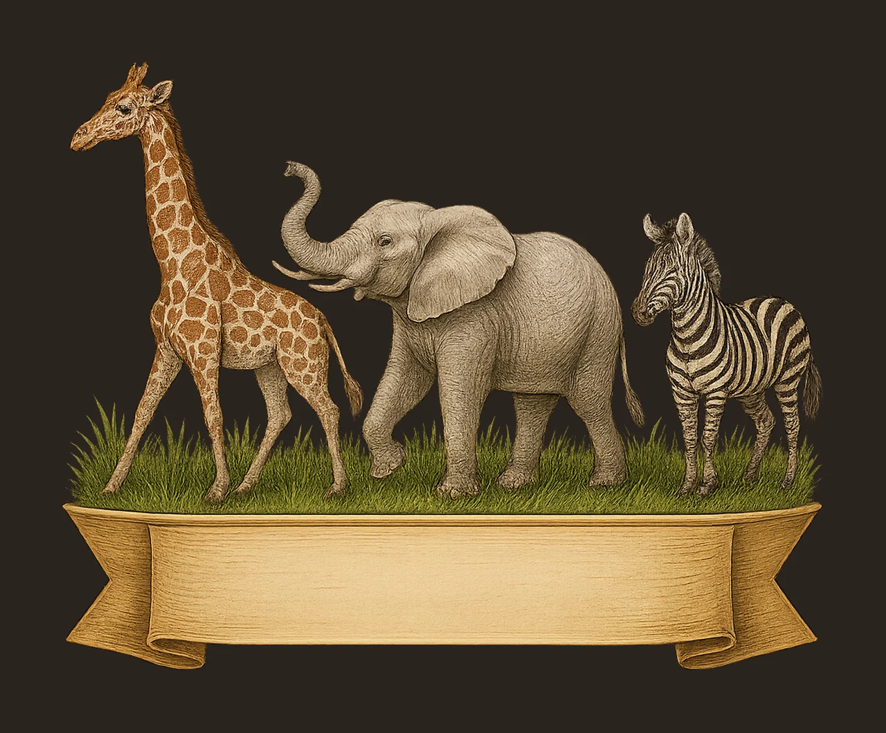 Zoo Animals Safari Birthday Design Kids Name Plate Jungle contrast preview thumbnail
