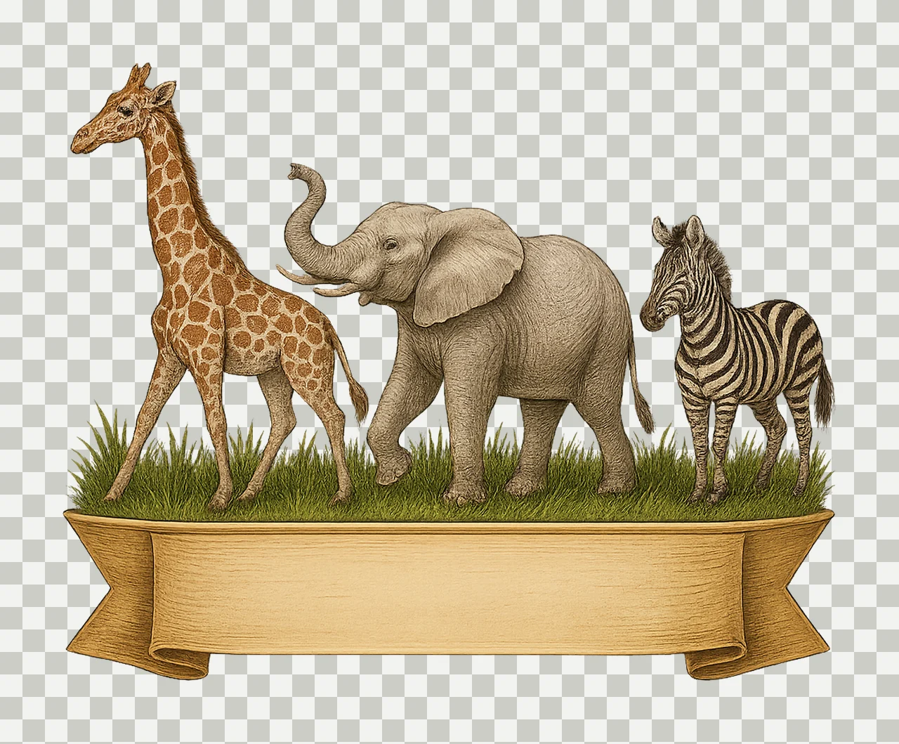 Zoo Animals Safari Birthday Design Kids Name Plate Jungle transparency and detail preview thumbnail