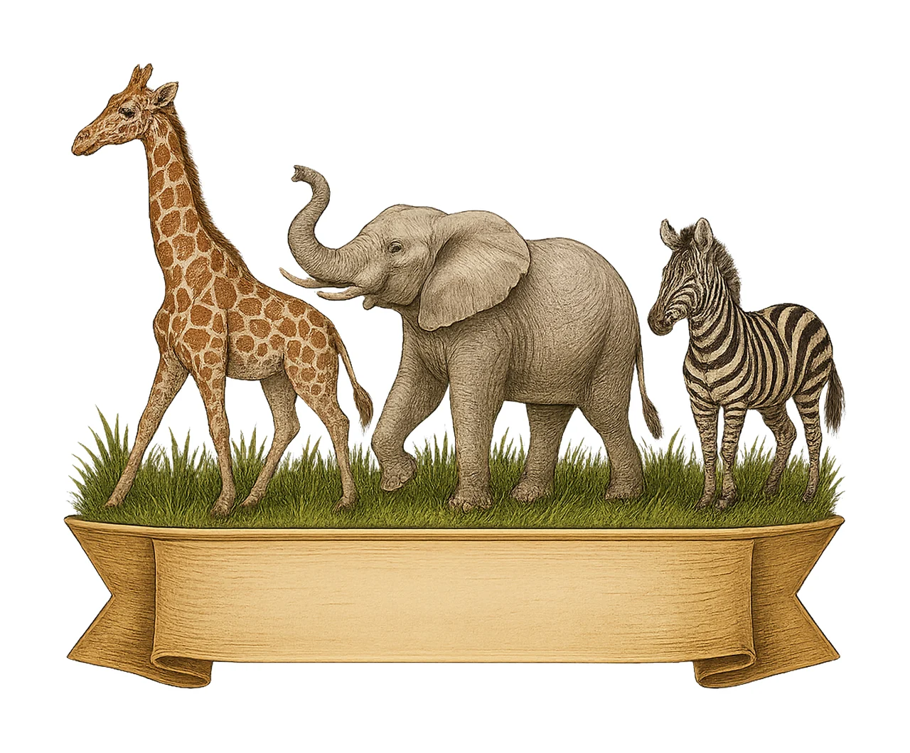 Zoo Animals Safari Birthday Design Kids Name Plate Jungle