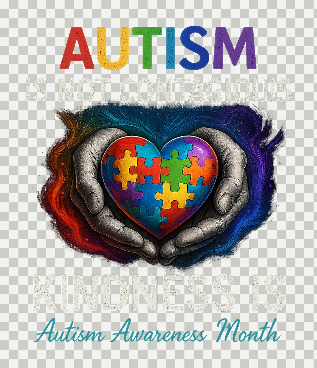 Autism Awareness Puzzle Heart Sublimation Design Kindness transparency and detail preview thumbnail