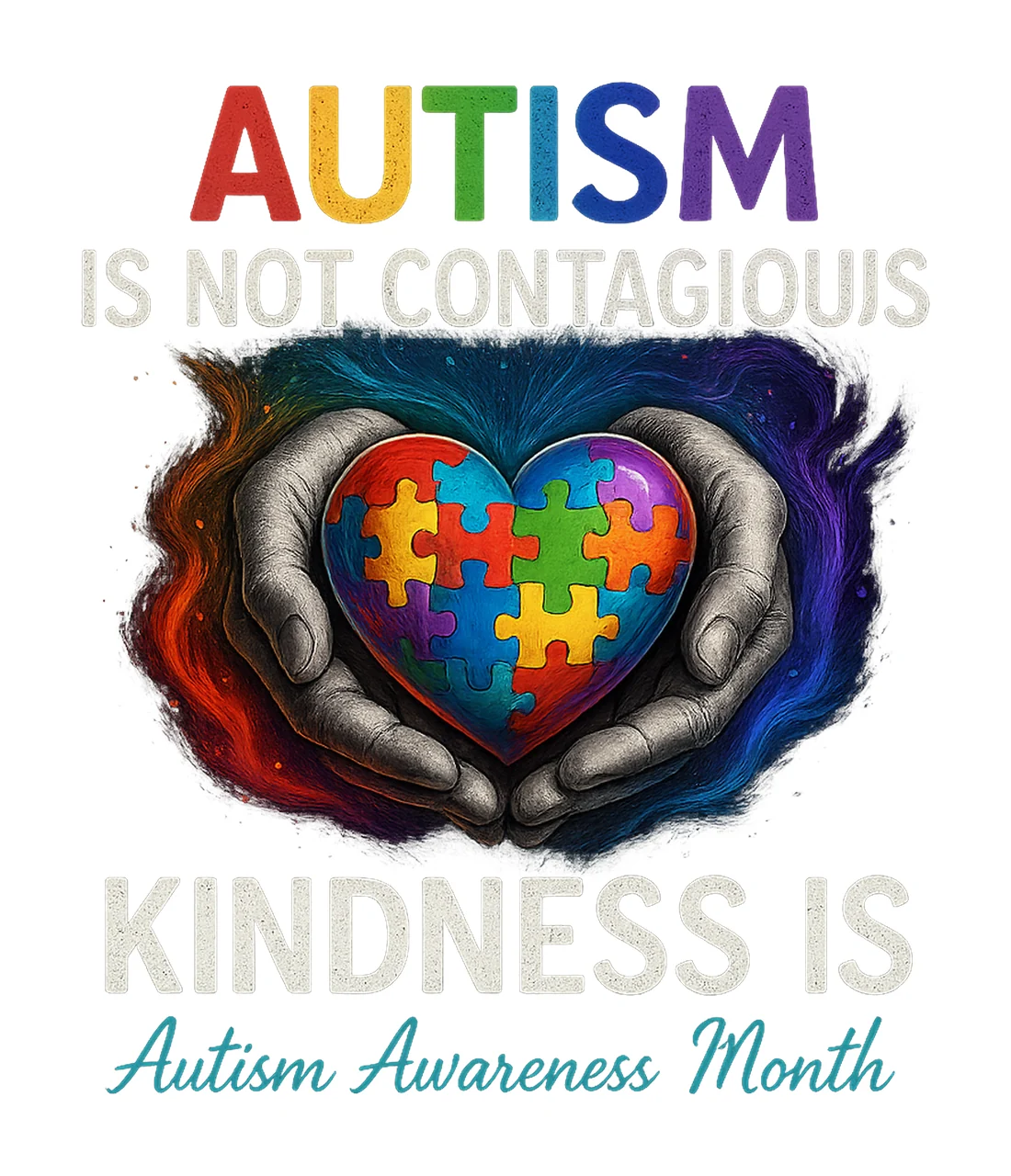 Autism Awareness Puzzle Heart Sublimation Design Kindness