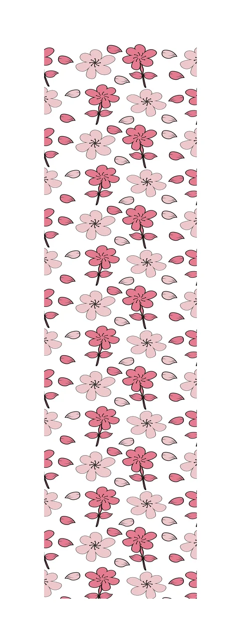 Black Floral Branch Repeating Vertical Pattern flower leaf