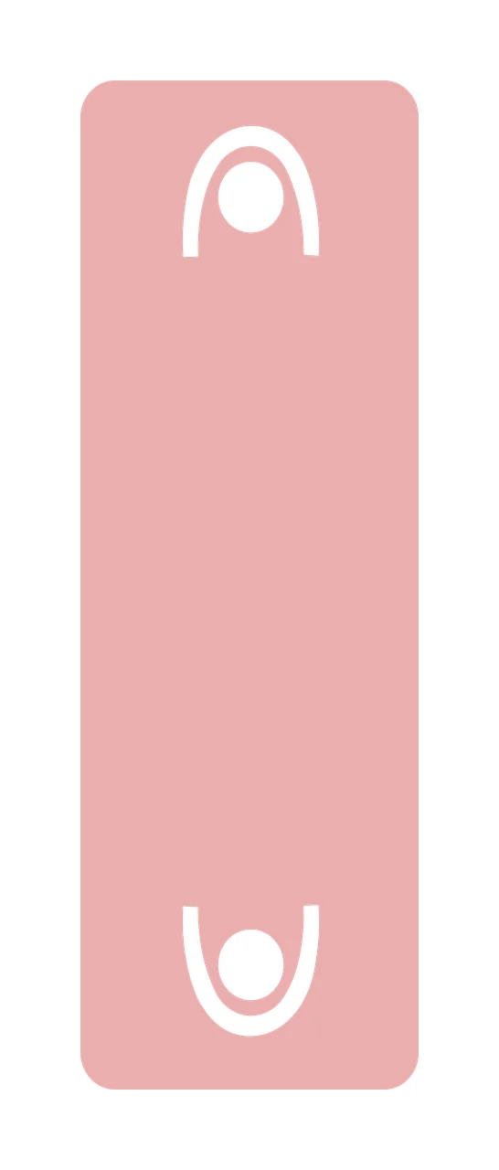 Pink mat with abstract figure icons Illustration with pink rectangular mat, rounded corners, white figure icons and circles