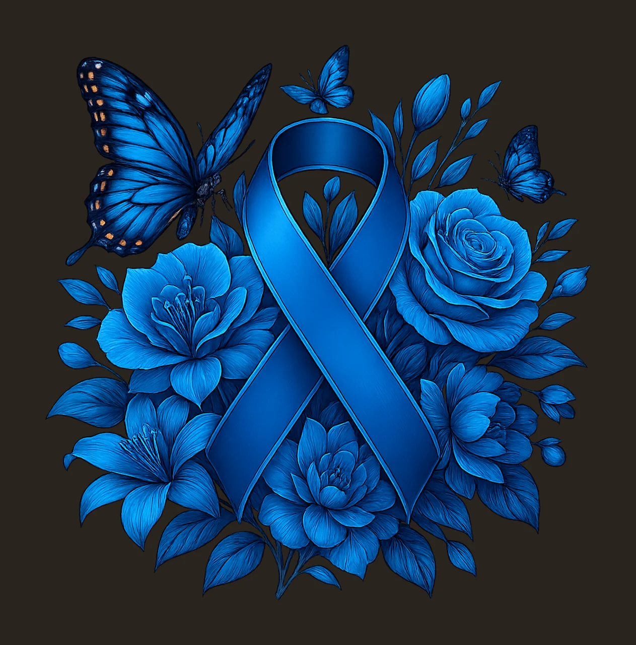 Blue Awareness Ribbon for Cancer Awareness Colon Cancer contrast preview thumbnail