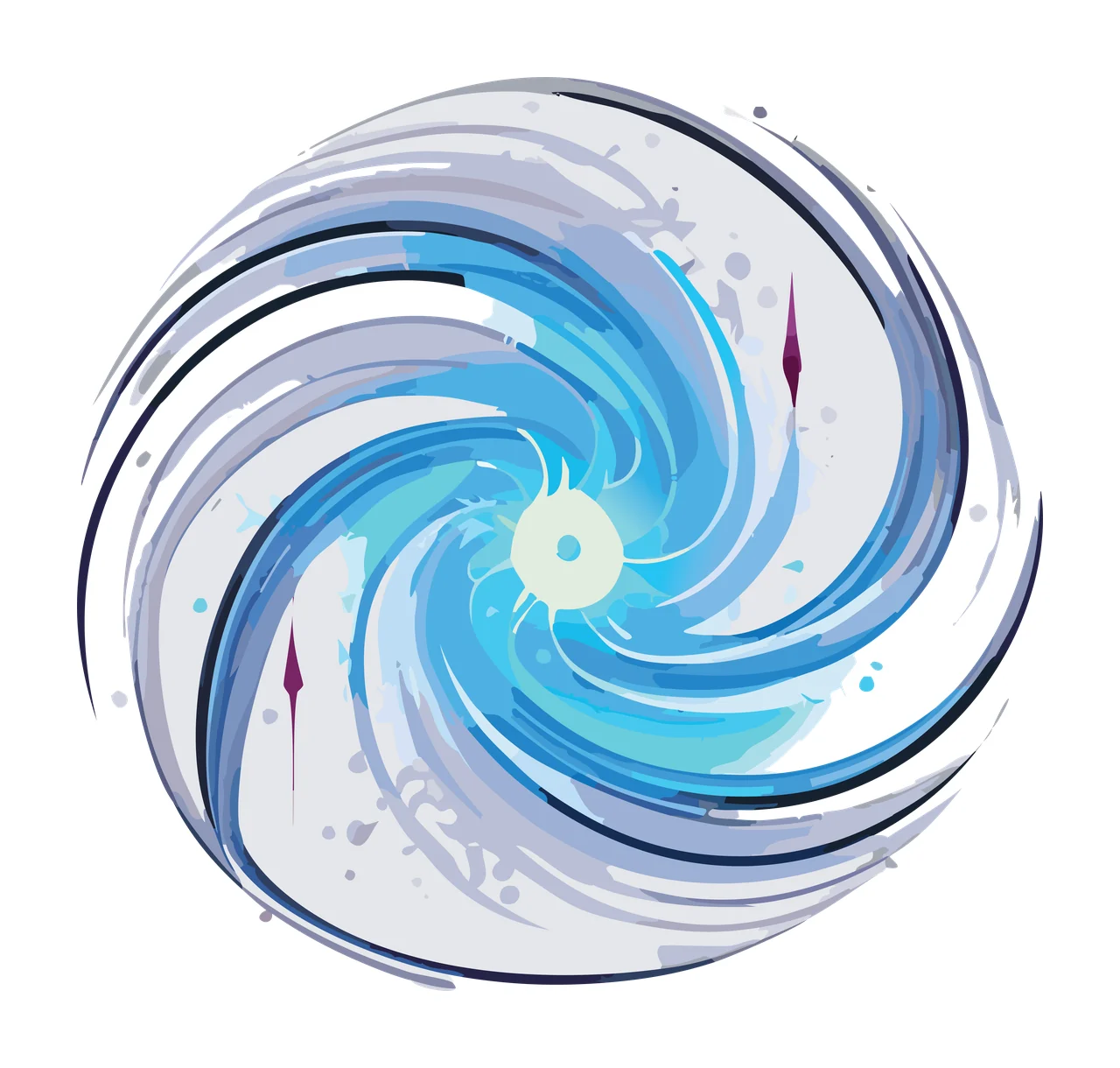 Black Circular Spiral Line Art Graphic swirling lines abstract