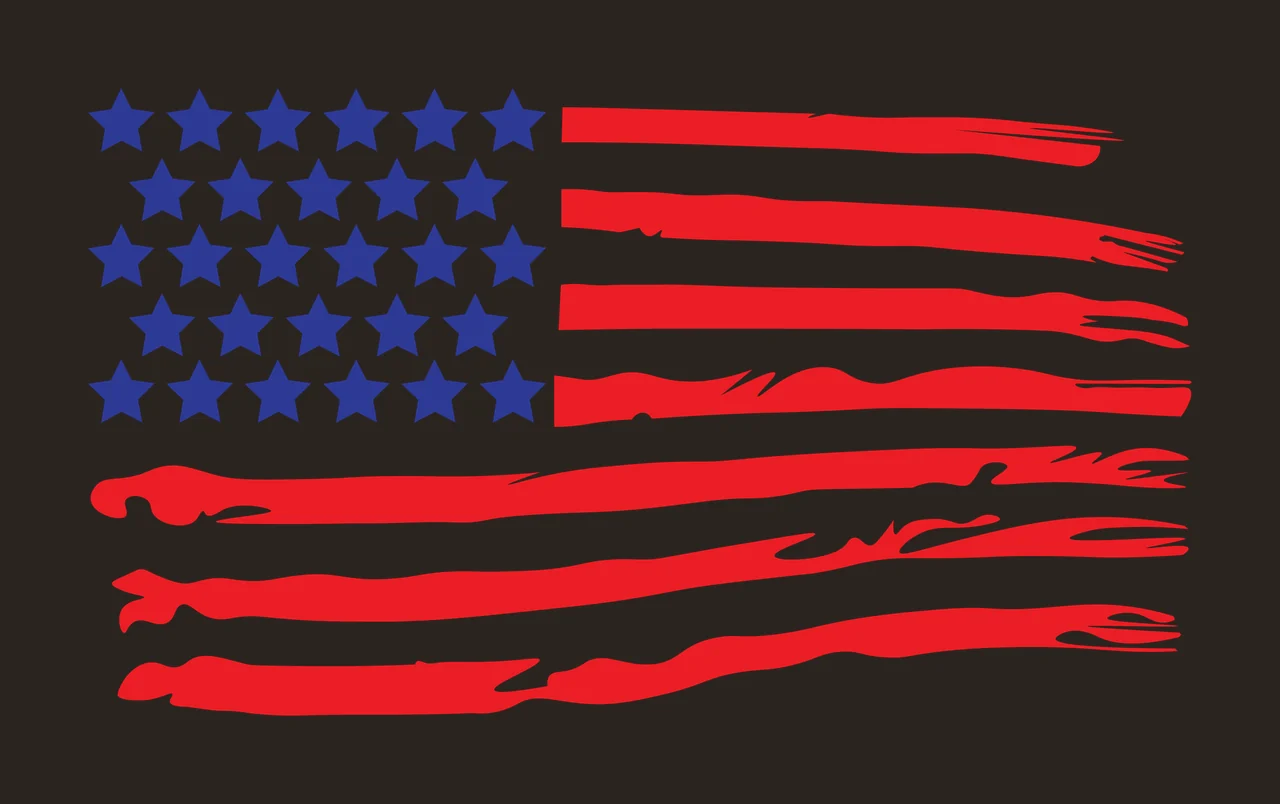Flag Distressed United States Silhouette waving star stripe contrast preview thumbnail