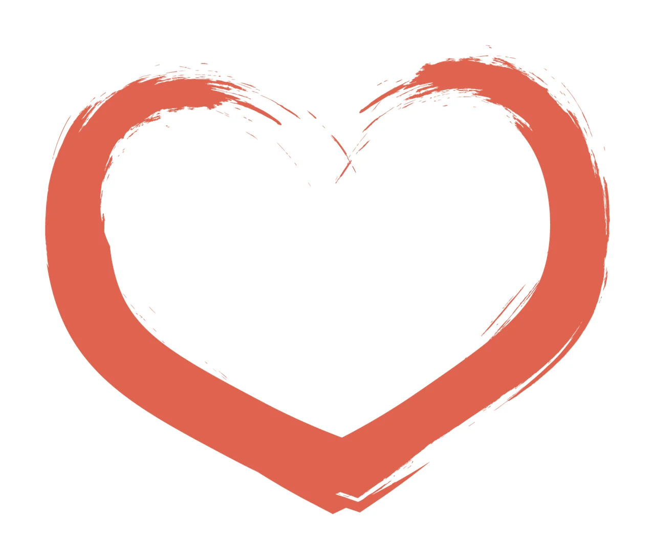 Brush Heart Outline Stroke painting Black Plain background