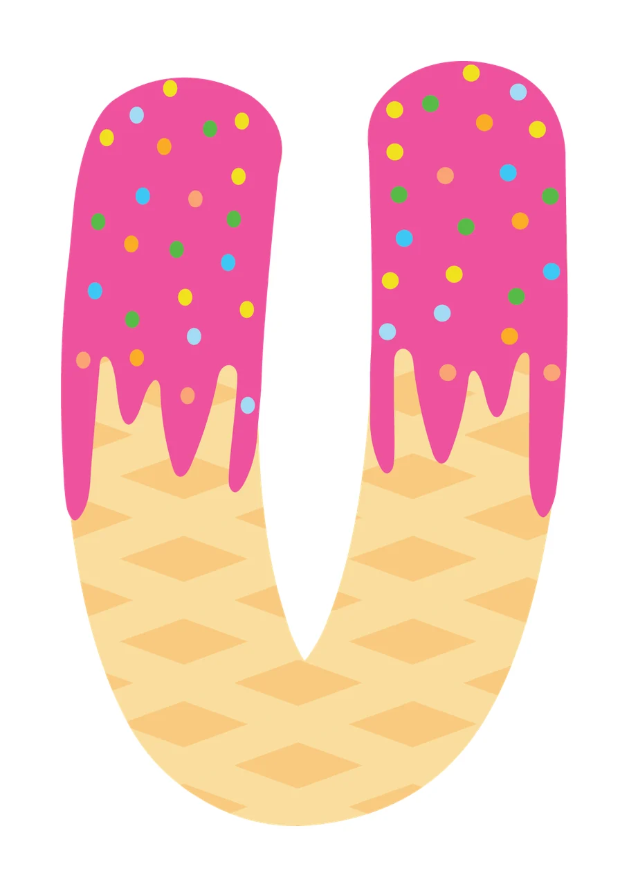 Ice Cream Font Character 12 scalable logo design icon