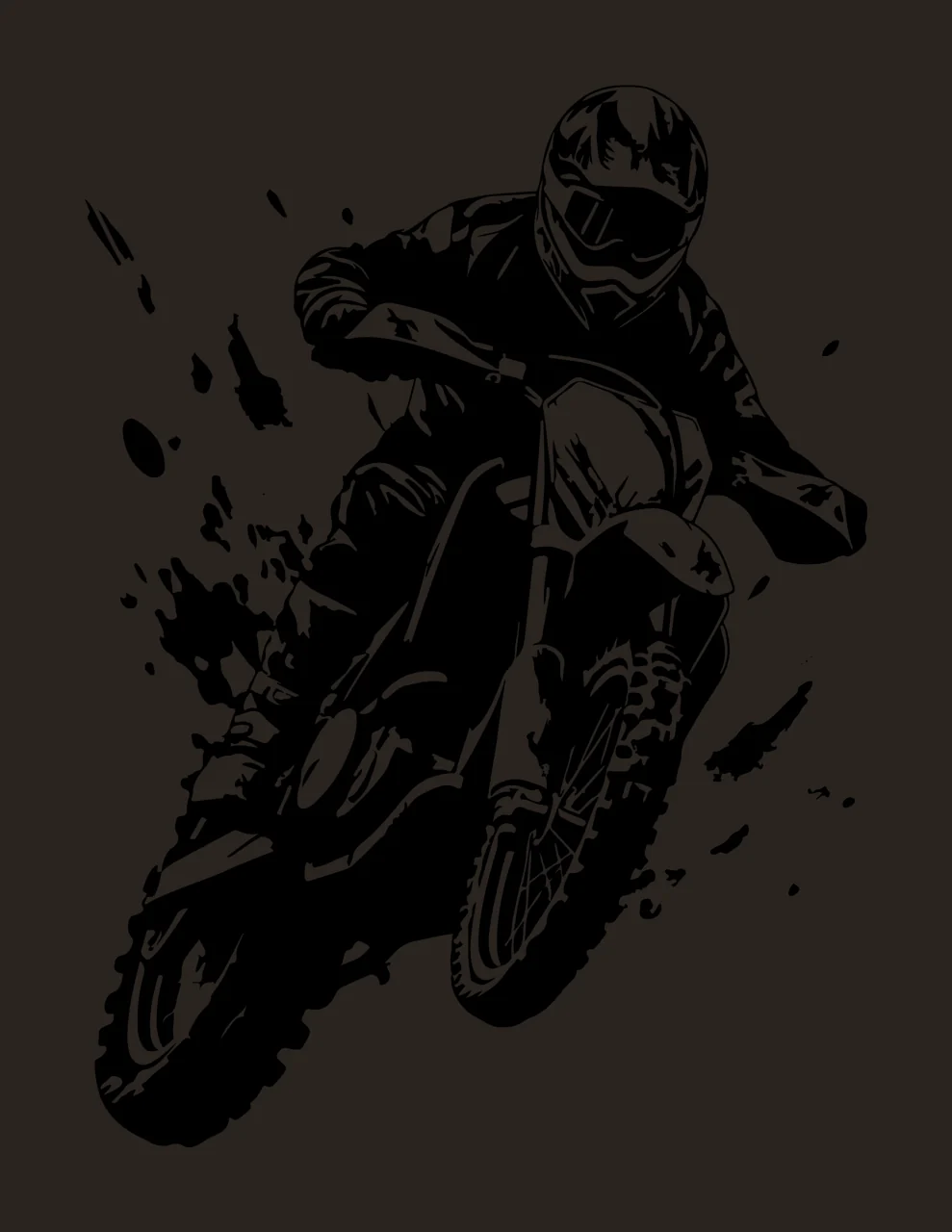 Motocross Rider Jumping Dirt Bike motorcyclist riding off road contrast preview thumbnail