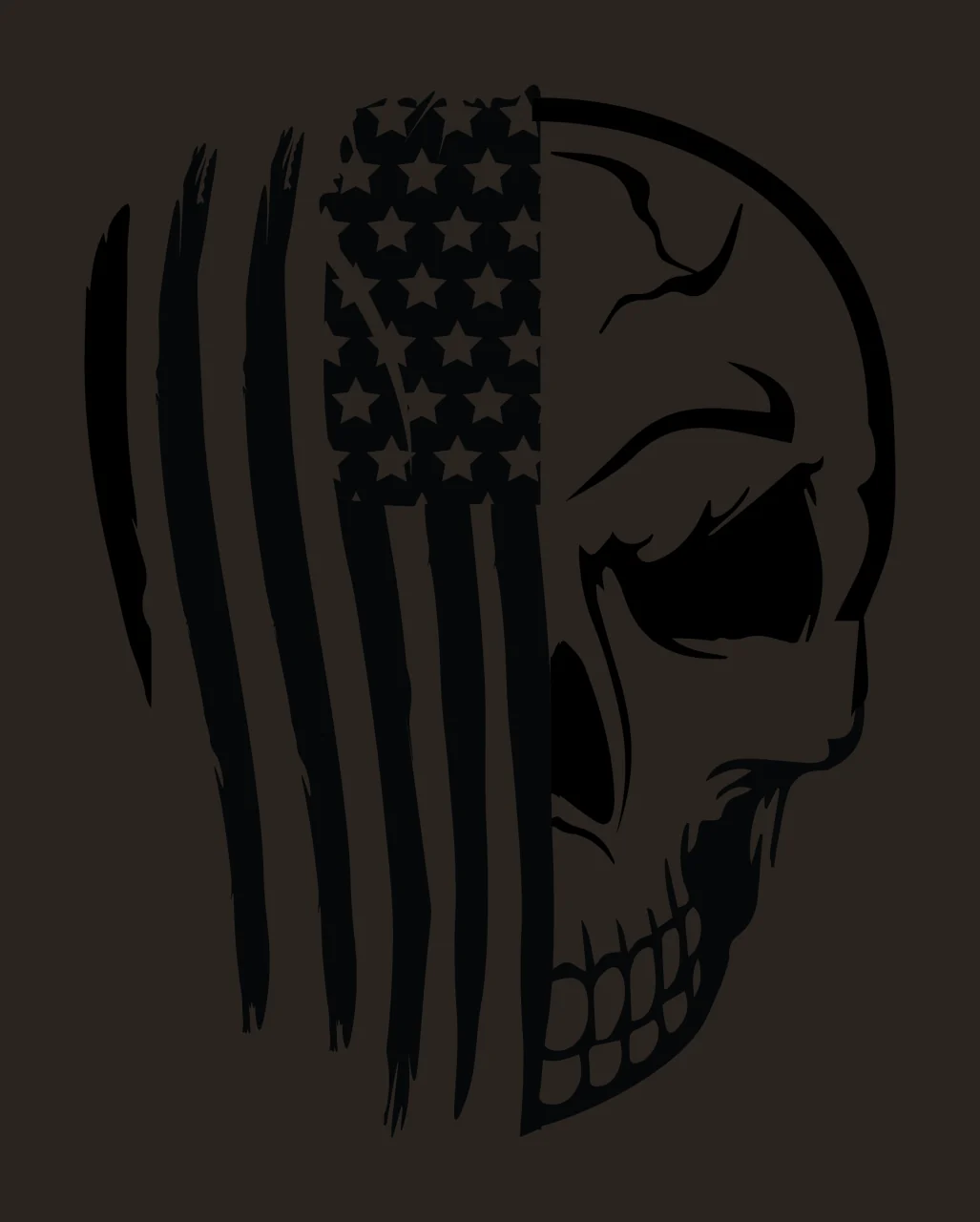Skull With Vertical Flag Graphic silhouette black white bones contrast preview thumbnail