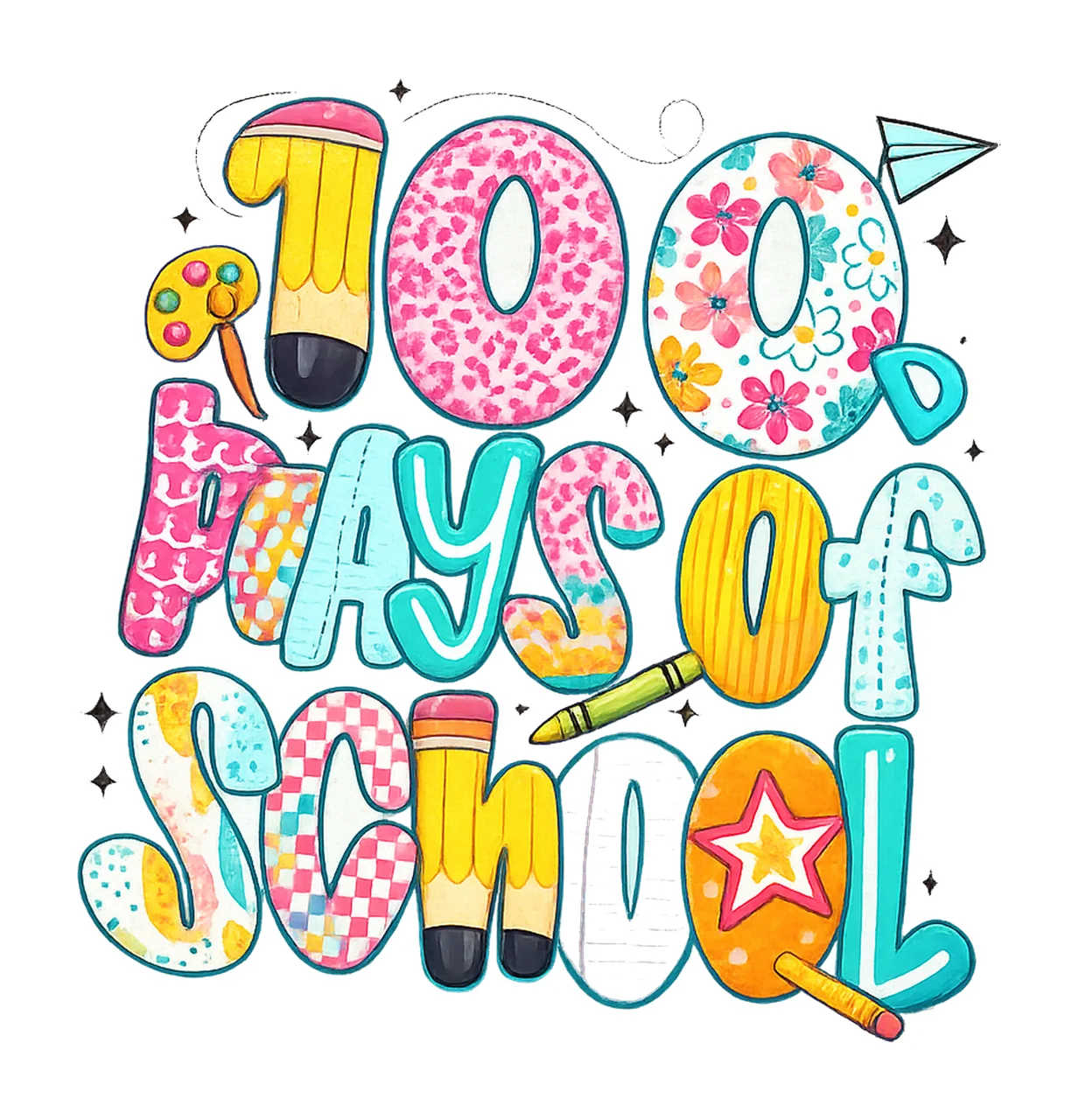 100 Days Of School Teacher Design Happy 100th Day