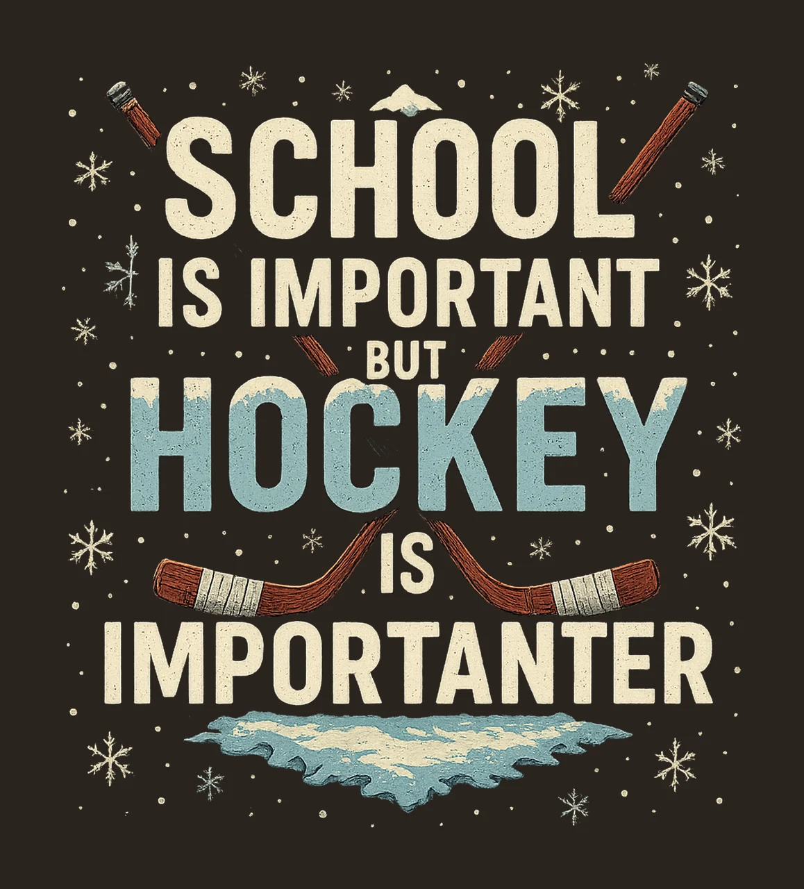 School Is Important But Hockey Is Importanter Funny Hockey contrast preview thumbnail