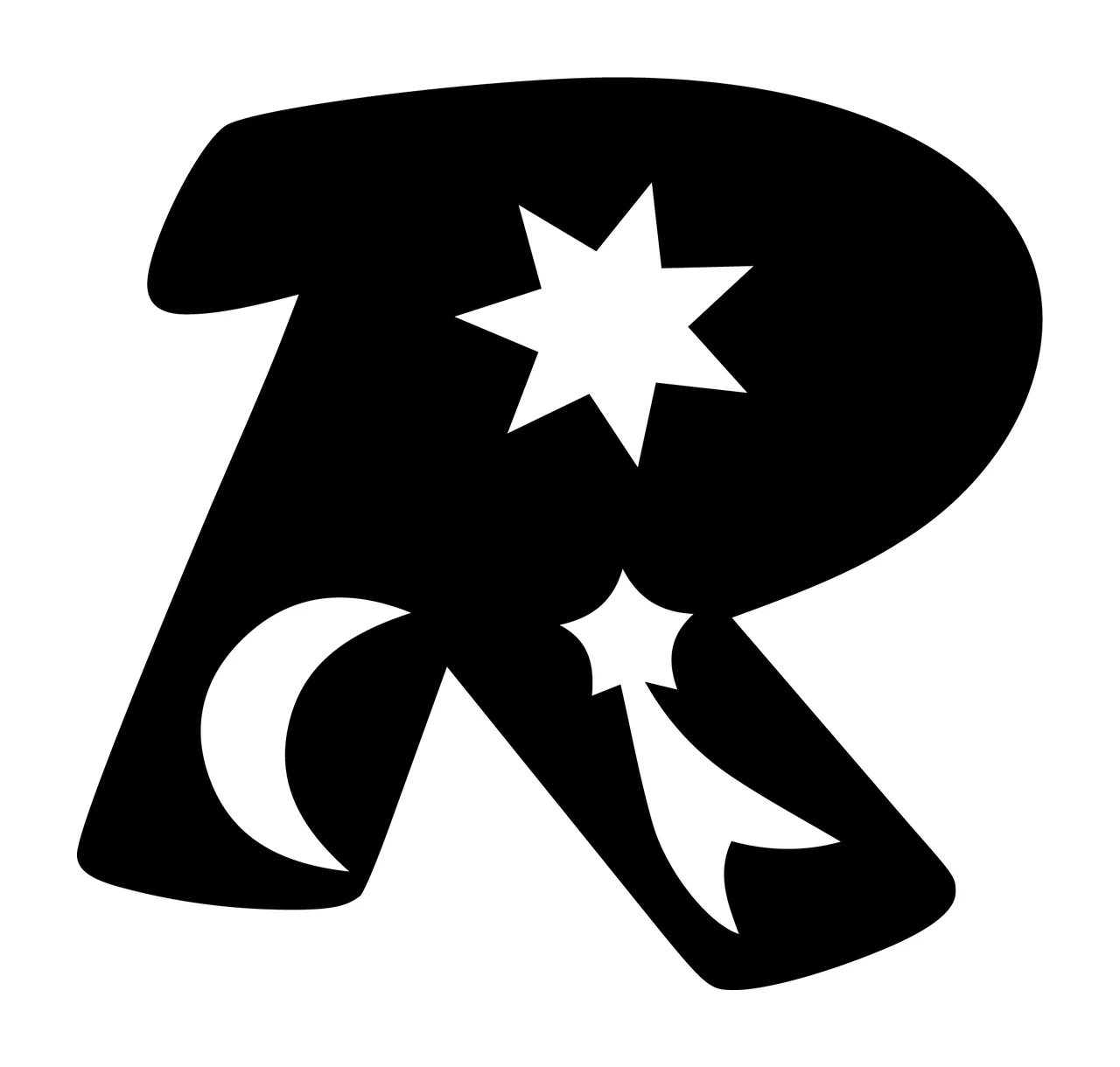 R Letter With Celestial Icons
