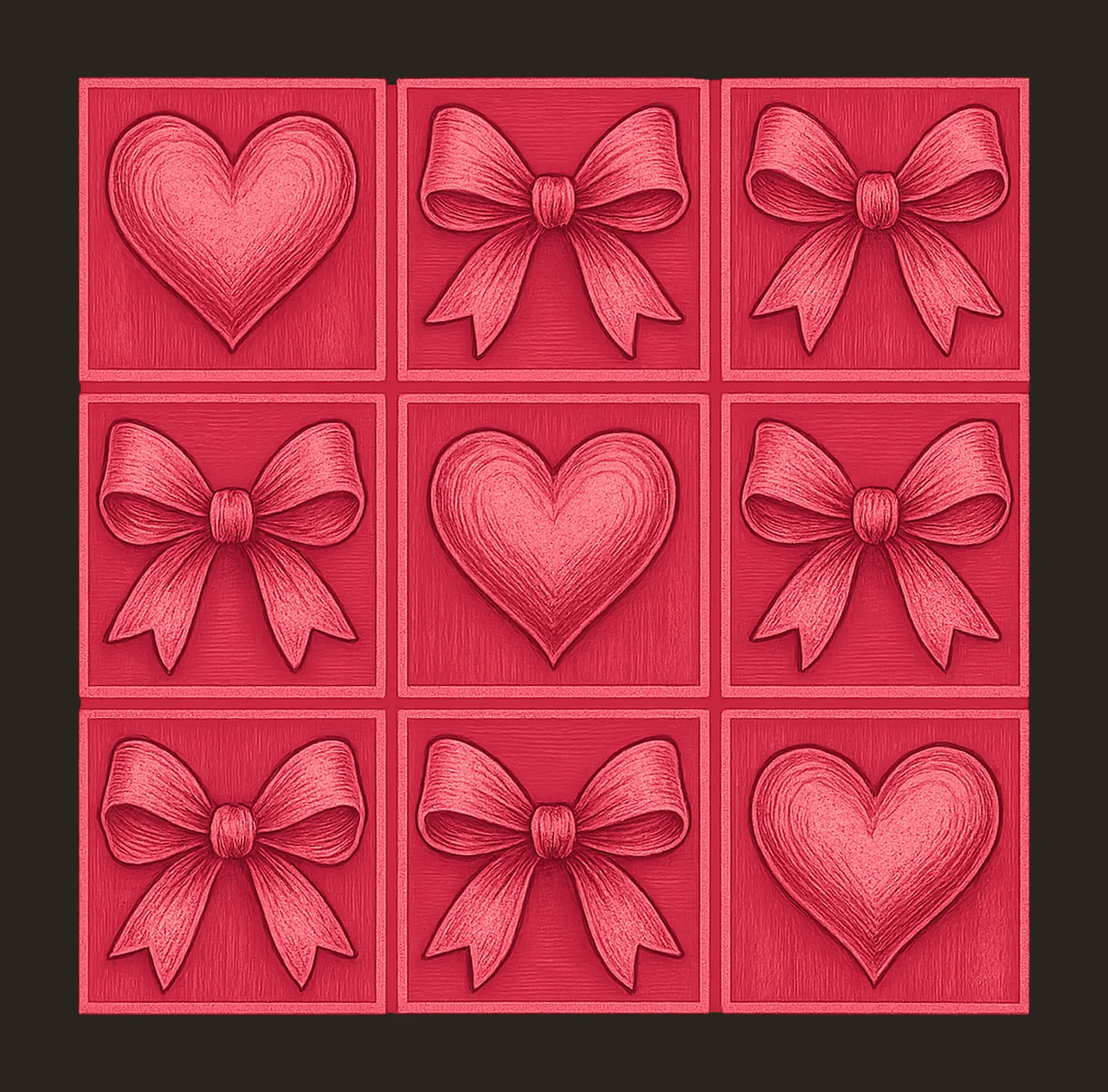Retro checkered heart Valentines day Love Coquette Design contrast preview thumbnail