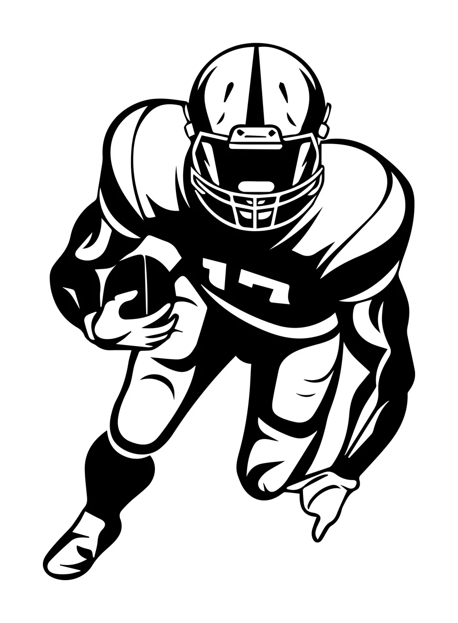 Football Player Running Holding Ball helmet silhouette black