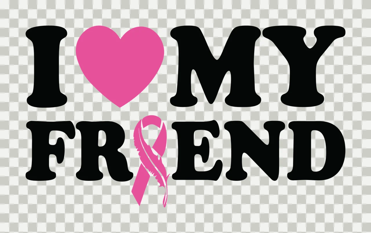I Heart My Friend Black Text Quote ribbon typographic white transparency and detail preview thumbnail