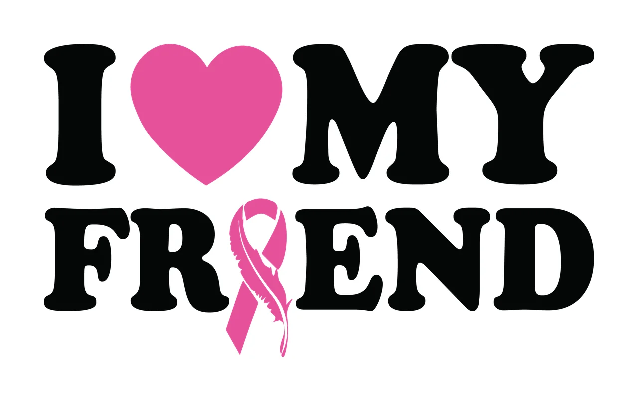 I Heart My Friend Black Text Quote ribbon typographic white
